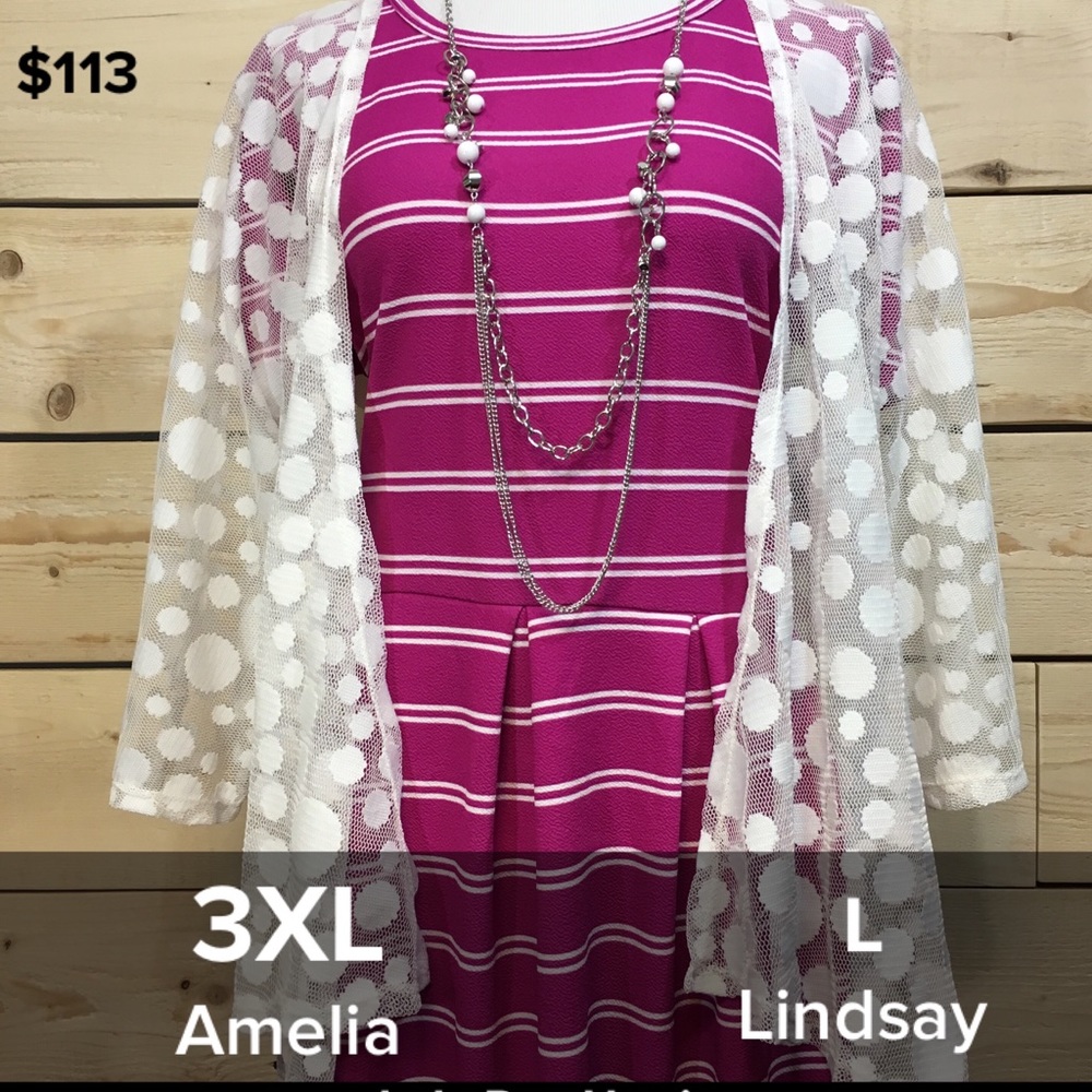 3x LuLaRoe Amelia with a Large Lindsay